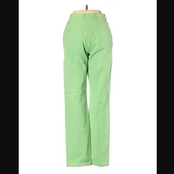 St. John Sport Marie Gray Jeans 0 High Waist Stretch Lime Spring Green Luxury - Picture 6 of 9
